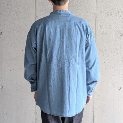 SEEALL (シーオール) [ EXTRA OVER BAND COLLAR SHIRTS ]  エクストラオーバー バンドカラー バンドカラーシャツ (DENIM WASHED)