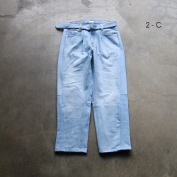 SEEALL (シーオール) [RECONSTRUCTED BELTED BUGGY DENIM] リメイク バギーデニムパンツ (DENIM)