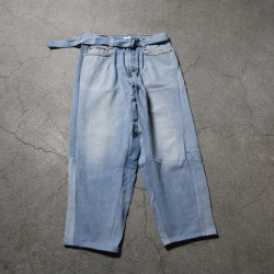 SEEALL (シーオール) [ RECONSTRUCTED BELTED BUGGY DENIM ] リメイク バギーデニムパンツ (DENIM)