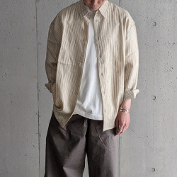 SEEALL (シーオール) [ REGULAR COLLAR SHIRTS ] レギュラーカラーシャツ (NATURAL STRIPE)