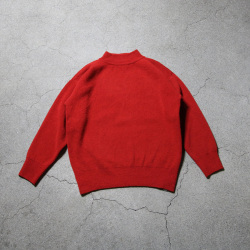 slopeslow (スロープスロー) 1253009-252SLP [ Hard twisted Shetlandwool GOB SWEATER ] モックネック セーター (RED)(KHAKI MIX)(BLACK)