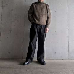slopeslow (スロープスロー) 1253014-252SLP [ brushed yak / shetland wool TURTLE NECK SWEATER ] タートルネック セーター (BROWN)