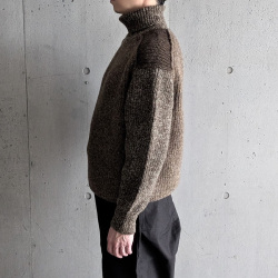 slopeslow (スロープスロー) 1253014-252SLP [ brushed yak / shetland wool TURTLE NECK SWEATER ] タートルネック セーター (BROWN)
