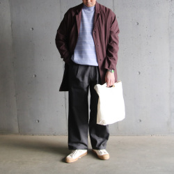 YONETOMI NEW BAISC (ヨネトミ ニューベーシック) 95-242-010 [WAVE COTTON KNIT P/O (BORDER)] ウェーブコットン ボーダー柄 ニット クルーネック プルオーバー (SAX)