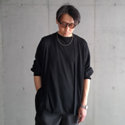 SEEALL (シーオール) [ OVERSIZED CARDIGAN ]  シルク×カシミヤ オーバーサイズドカーディガン (BLACK)