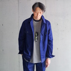 DEAD STOCK MILITARY (デッドストック ミリタリー) ITALIAN ARMY UTILITY WORK JACKET / イタリア軍 ユーティリティー ワークジャケット / ミリタリーウエア　コーディネート / 40代ファッションベーシック / 50代ファッションベーシック