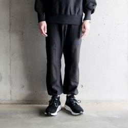 TUKI (ツキ) 0173P [COTTON LONG JOHNS (KNEE PATCH)] コットンテリー スウェットパンツ (BLACK)