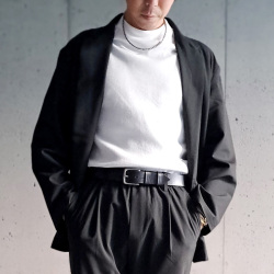  Martin Faizey / M.F.SADDLERY (マーティン フェイジ―/エム・エフ・サドルリー) [1.25 inc WEST END BUCKLE SADDLE LEATHER BELT NICKEL ] サドルレザーベルト (BLACK/SILVER BUCKLE) MADE IN ENGLAND  