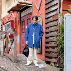 EEL PRODUCTS (イール プロダクツ) E-26105 [SAKURA COAT ai wo comete(サクラコート 藍を込めて）] リネン本藍染め スプリングコート (INDIGO)