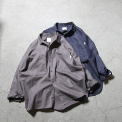 YARMO THE UNIFORM (ヤーモ ザ ユニフォーム) YTU-25SS 10 [ PAINTER SHIRT_Ramie/Cotton ] ペインターシャツ (ロングワークシャツ)ラミー/コットン (NAVY) (GRAY) 