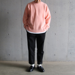 YONETOMI NEW BAISC (ヨネトミ ニューベーシック) 95-234-016 [CIRCLE  KNIT P/O] サークルニット (リサイクルウール) プルオーバー (PINK)(GRAY)