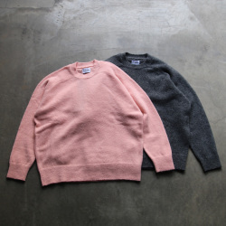 YONETOMI NEW BAISC (ヨネトミ ニューベーシック) 95-234-016 [CIRCLE  KNIT P/O] サークルニット (リサイクルウール) プルオーバー (PINK)(GRAY)