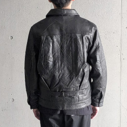 YOUSED (ユーズド) [ 3POCKET 1st LEATHER JACKET ] リメイク ファーストタイプ 3ポケット レザージャケット (BLACK) 