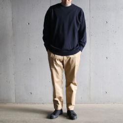 YONETOMI NEW BAISC (ヨネトミ ニューベーシック) 95-232-010 [4SEASONS WOOL KNIT P/O] YOETOMI別注 4シーズンウール ニット クルーネックプルオーバー (NAVY)