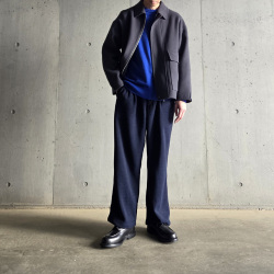 YONETOMI NEW BAISC (ヨネトミ ニューベーシック) 95-254-014 [AMERICAN WOOL & COTTON KNIT PULLOVER] アメリカンウール コットン ニット クルーネックプルオーバー (RED)(BLUE)(BLACK)