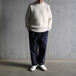 YONETOMI NEW BAISC (ヨネトミ ニューベーシック) 95-234-014 [EX FINE WOOL RIB KNIT P/O]  エクストラファインウールリブニットプルオーバー (IVORY)(BLACK)