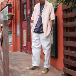 YONETOMI NEW BAISC (ヨネトミ ニューベーシック) 95-252-023 [ GIMA SLUB KNIT SHIRT ] ギマスラブニット シャツ (PINK) (BLACK) (IVORY)