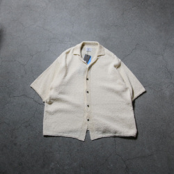 YONETOMI NEW BAISC (ヨネトミ ニューベーシック) 95-252-023 [ GIMA SLUB KNIT SHIRT ] ギマスラブニット シャツ (PINK) (BLACK) (IVORY)