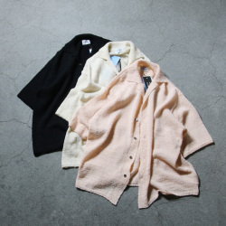 YONETOMI NEW BAISC (ヨネトミ ニューベーシック) 95-252-023 [ GIMA SLUB KNIT SHIRT ] ギマスラブニット シャツ (PINK) (BLACK) (IVORY)