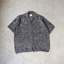 YONETOMI NEW BAISC (ヨネトミ ニューベーシック) 95-262-022 [ GIMA SLUB MOKU KNIT SHIRT ] ギマスラブニット シャツ (NAVY/WHITE) (NAVY/BLACK)