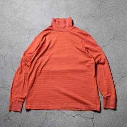 YONETOMI NEW BAISC (ヨネトミ ニューベーシック) 95-254-019 [GARMENT DYED RANDOM BORDER T-SHIRT/TURTLE・LONG SLEEVE] ガーメントダイ ボーダーT /タートルネックロングスリーブカットソー (4COLOR)