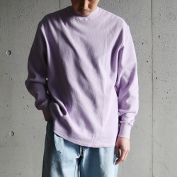 YONETOMI NEW BAISC (ヨネトミ ニューベーシック) 95-232-009 [GARMENT DYE LOMG SLEEVE T-SHIRT] ガーメントダイ サーマル ロングスリーブTシャツ (PURPLE)