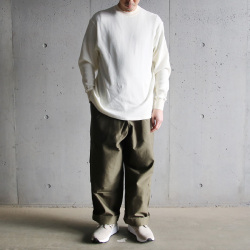 YONETOMI NEW BAISC (ヨネトミ ニューベーシック) 95-232-009 [GARMENT DYE LOMG SLEEVE T-SHIRT] ガーメントダイ サーマル ロングスリーブTシャツ (WHITE)