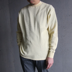 YONETOMI NEW BAISC (ヨネトミ ニューベーシック) 95-232-009 [GARMENT DYE LOMG SLEEVE T-SHIRT] ガーメントダイ サーマル ロングスリーブTシャツ (YELLOW)