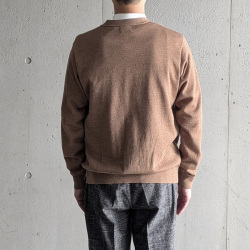 YONETOMI NEW BAISC (ヨネトミ ニューベーシック) 95-264-006 [HIGH TWIST WOOL KNIT CARDIGAN] ハイツイスト ウール カーディガン (D.GRAY)(CAMEL)