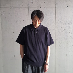 YONETOMI NEW BAISC (ヨネトミ ニューベーシック) 95-262-024 [LIGHT WEAVE COTTON  P/L] ライトウェーブコットン ニット ポロシャツ (NAVY) (YELLOW)