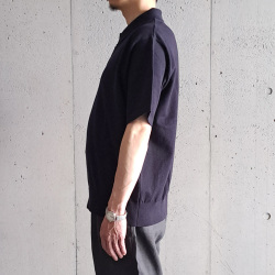 YONETOMI NEW BAISC (ヨネトミ ニューベーシック) 95-262-024 [LIGHT WEAVE COTTON  P/L] ライトウェーブコットン ニット ポロシャツ (NAVY) (YELLOW)