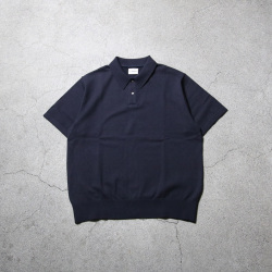 YONETOMI NEW BAISC (ヨネトミ ニューベーシック) 95-262-024 [LIGHT WEAVE COTTON  P/L] ライトウェーブコットン ニット ポロシャツ (NAVY) (YELLOW)
