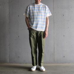 YONETOMI NEW BAISC (ヨネトミ ニューベーシック) 95-232-018 [LIGHT WAVE COTTON KNIT PULLOVER] ライトウェーブ ニットプルオーバー (IVORY)