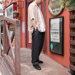 YONETOMI NEW BAISC (ヨネトミ ニューベーシック) 95-252-032 [ COTTON SUKASHI KNIT SHIRT] コット透かしンニット シャツ (BEIGE)