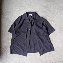 YONETOMI NEW BAISC (ヨネトミ ニューベーシック) 95-252-032 [ COTTON SUKASHI KNIT SHIRT] コット透かしンニット シャツ (GRAY) (NAVY)