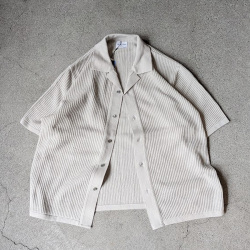 YONETOMI NEW BAISC (ヨネトミ ニューベーシック) 95-252-032 [ COTTON SUKASHI KNIT SHIRT] コット透かしンニット シャツ (GRAY) (NAVY)
