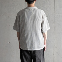 YONETOMI NEW BAISC (ヨネトミ ニューベーシック) 95-252-032 [ COTTON SUKASHI KNIT SHIRT] コット透かしンニット シャツ (GRAY) (NAVY)