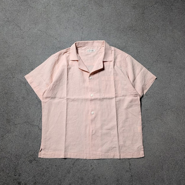 alvana (アルヴァナ) ALV-00175 [ LINEN OPEN COLLAR SHIRT ] リネンオープンカラーシャツ (PINK) (DARK KHAKI)(ECRU)