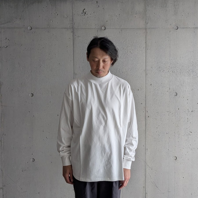 alvana (アルヴァナ) ALV-00137 [ 空紡 MIDLE NECK ROUND L/S TEE SHIRTS ] 空紡天竺  ミドルネック L/S Tシャツ (MARINE NAVY) (DEEP BROWN) (WHITE) (BLACK)