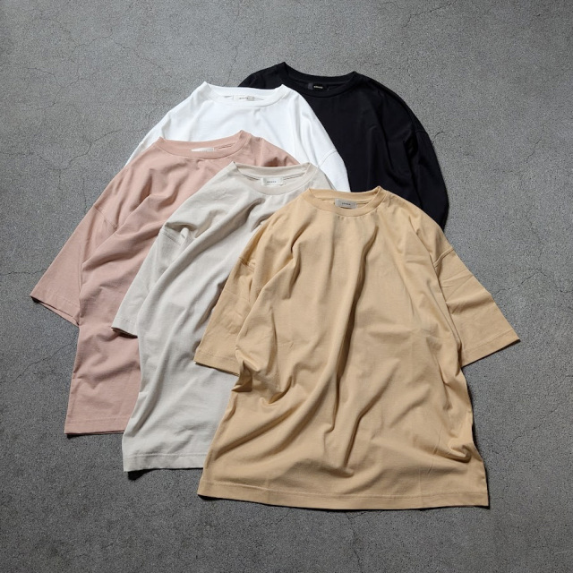 alvana (アルヴァナ) ALV-00127 [ 26/OVERSIZE  TEE SHIRTS ] ライトオンス天竺 オーバーサイズ クルーネック TEE シャツ (LEAF PINK)