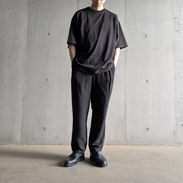 alvana (アルヴァナ) ALV-00127 [ 26/OVERSIZE  TEE SHIRTS ] ライトオンス天竺 オーバーサイズ クルーネック TEE シャツ (BLACK)