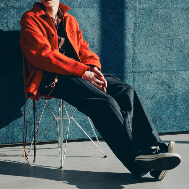 ANEI (アーネイ) AN0262_S1203_WFT [ BRITISH WOOL TWEED / F.E.W CHORE JKT TWEED ] ブリティッシュツイード チョアジャケット (RED) (BLACK)