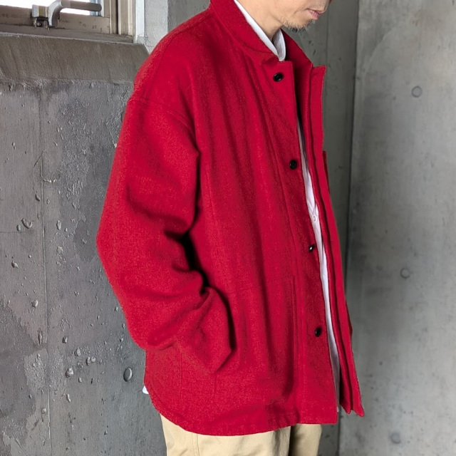 ANEI (アーネイ) AN0262_S1203_WFT [ BRITISH WOOL TWEED / F.E.W CHORE JKT TWEED ] ブリティッシュツイード チョアジャケット (RED) (BLACK)