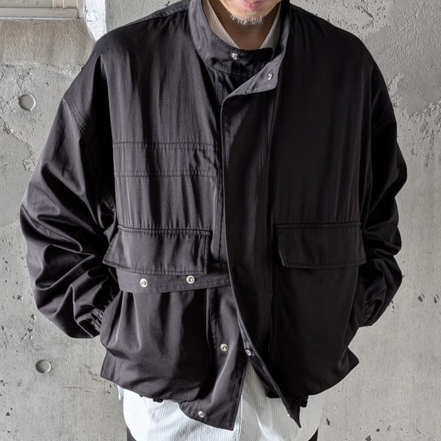 ANEI (アーネイ) AN0262_S1202_HG [ HYBRID TECH GARBADINE / G-8 ABY JKT ] ハイブリッドギャバジン ライトボクシージャケット (BLACK)