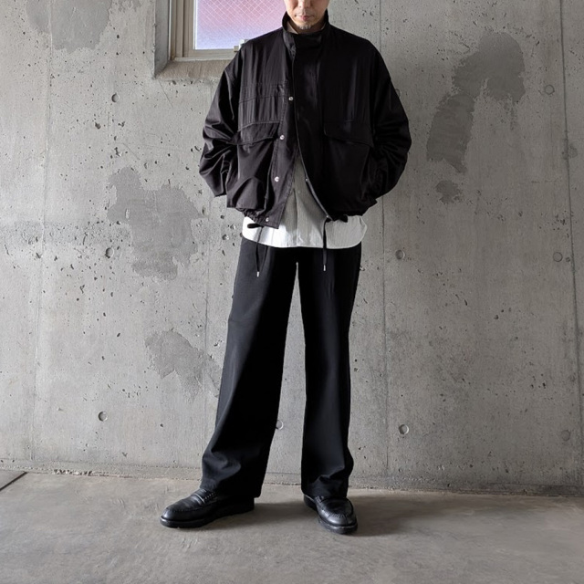 ANEI (アーネイ) AN0262_S1202_HG [ HYBRID TECH GARBADINE / G-8 ABY JKT ] ハイブリッドギャバジン ライトボクシージャケット (BLACK)