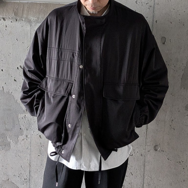 ANEI (アーネイ) AN0262_S1202_HG [ HYBRID TECH GARBADINE / G-8 ABY JKT ] ハイブリッドギャバジン ライトボクシージャケット (BLACK)