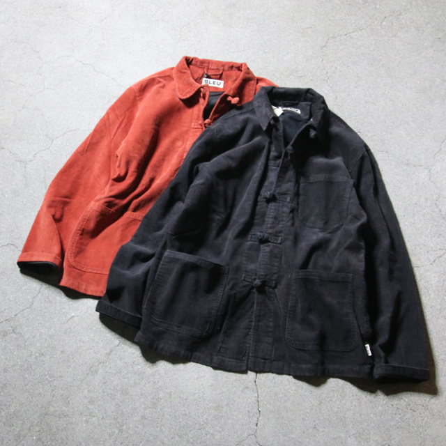  BLEU / BLEU DE CHINE CO. (ブルー)  [ SHANGHAI CODE ]  コーデュロイ チャイナジャケット (BLACK) (BRICK)