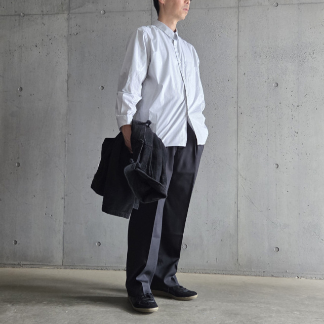 FANTASTICDAYS （ファンタスティックデイズ） [ 2P WIDE-M ] ポリエステルウールツイル ワイド2プリーツ ワイド スラックス (BLACK)