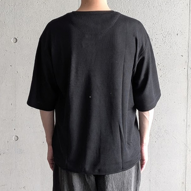 CURLY / CURLY& Co. (カーリー) 261-K11042 [ PRIME WOOL WAFFLE TEE ] ウール ワッフルTシャツ (M.GRAY)　(BLACK)
