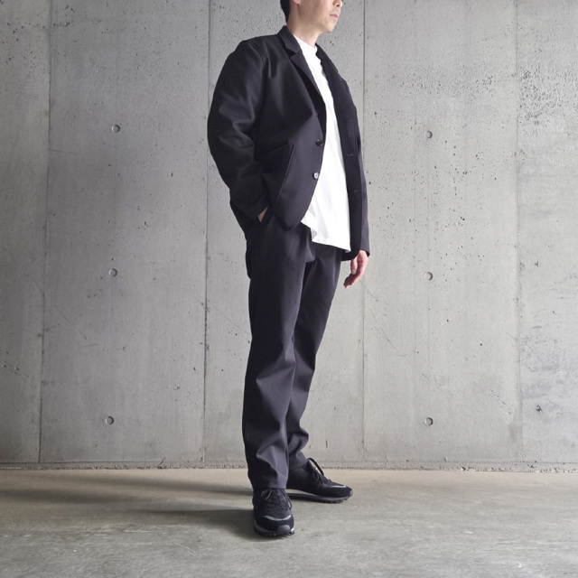 CURLY / CURLY& Co. (カーリー) 253-530821 [ SOLID DOUBLE-KNIT JACKET ] TEXBRIDダンボールニット 3Bジャケット (BLACK)